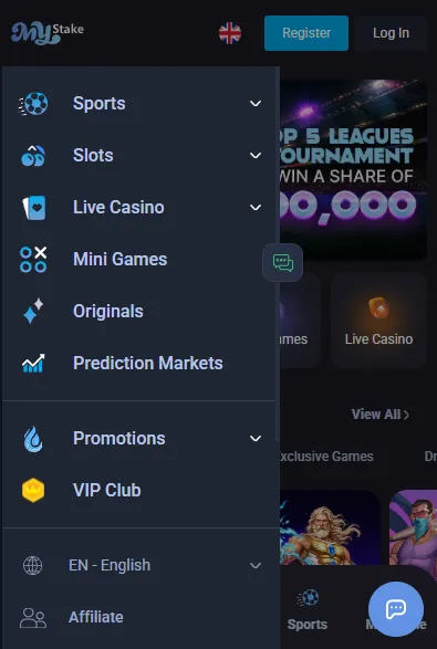 MyStake mobile website review section